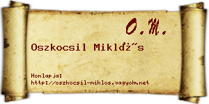 Oszkocsil Miklós névjegykártya